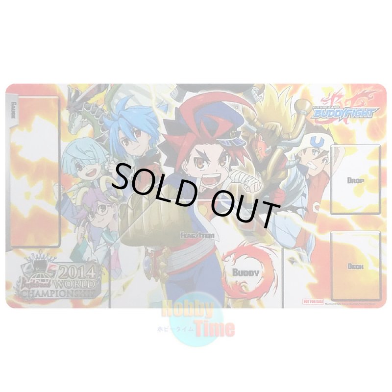 画像1: バディファイト 英語版 プレイマット 2014 WCS-RQ 宇木くぐる & 氷竜キリ & ジャックナイフ・ドラゴン & 龍炎寺タスク & 未門牙王 & ドラムバンカー・ドラゴン & 大盛爆 (1)