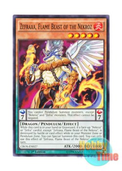 画像1: 英語版 CROS-EN027 Zefraxa, Flame Beast of the Nekroz 炎獣の影霊衣－セフィラエグザ (ノーマル) 1st Edition