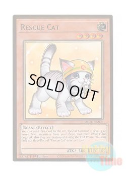 画像1: 英語版 MGED-EN006 Rescue Cat【Alternate Art】 レスキューキャット【イラスト違い】 (プレミアムゴールドレア) 1st Edition