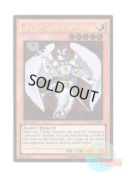 画像1: 英語版 PGLD-EN087 Celestia, Lightsworn Angel ライトロード・エンジェル ケルビム (ゴールドレア) 1st Edition