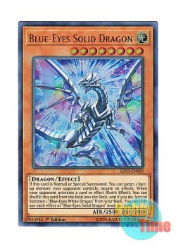 画像1: 英語版 LED3-EN002 Blue-Eyes Solid Dragon ブルーアイズ・ソリッド・ドラゴン (ウルトラレア) 1st Edition