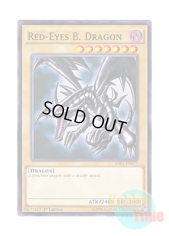 画像1: 英語版 MIL1-EN027 Red-Eyes B. Dragon 真紅眼の黒竜 (ノーマル) 1st Edition (1)