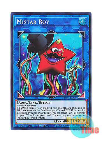YU-GI-OH CARD: MISTAR BOY LIMITED EDITION SUPER RARE COTD-ENSE3 