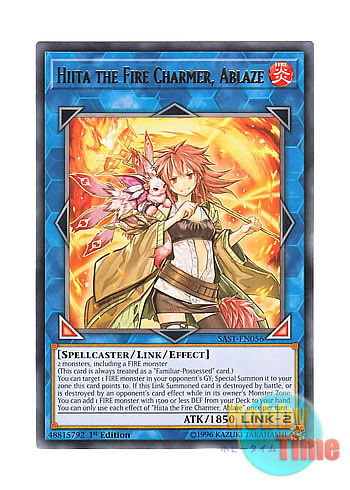 英語版 SAST-EN056 Hiita the Fire Charmer, Ablaze 灼熱の火霊使いヒータ (レア) 1st Edition
