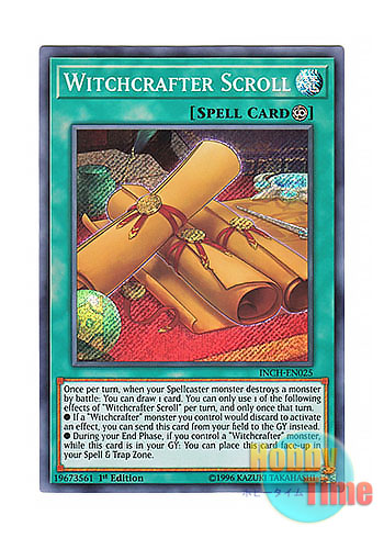 Witchcrafter Scroll INCH-EN025 Secret Rare Yu-Gi-Oh Card 1st Edition New
