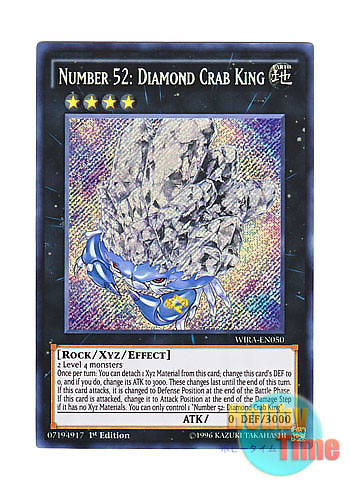 Number 52 Diamond Crab King WIRA-EN050 Secret Rare 1st Edition
