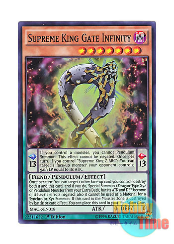 画像1: 英語版 MACR-EN018 Supreme King Gate Infinity 覇王門無限 (スーパーレア) 1st Edition
