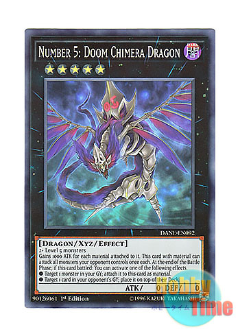 画像1: 英語版 DANE-EN092 Number 5: Doom Chimera Dragon No.5 亡朧竜 デス・キマイラ・ドラゴン (スーパーレア) 1st Edition