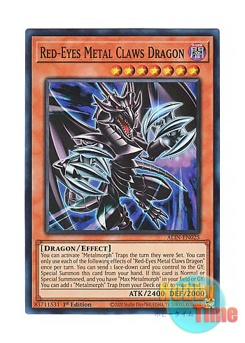 画像1: 英語版 ALIN-EN025 Red-Eyes Metal Claws Dragon 真紅眼の鋼爪竜 (スーパーレア) 1st Edition