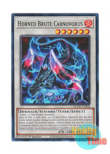 画像1: 英語版 DOOD-EN098 Horned Brute Carnovorus 葬角のカルノヴルス (スーパーレア) 1st Edition
