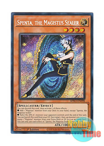 画像1: 英語版 BPRO-EN098 Spenta, the Magistus Sealer 封印の魔導士スプーン (シークレットレア) 1st Edition