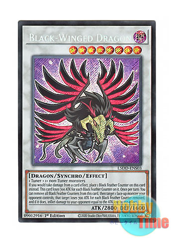 画像1: 英語版 L5DD-ENS03 Black-Winged Dragon ブラックフェザー・ドラゴン (シークレットレア) 1st Edition