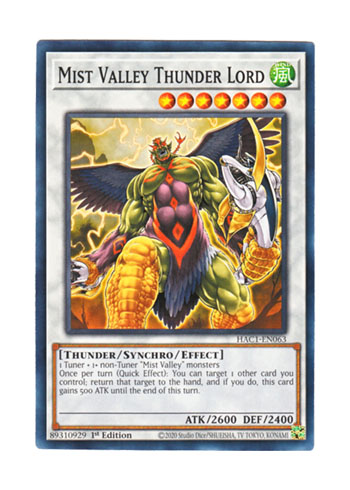 画像1: 英語版 HAC1-EN063 Mist Valley Thunder Lord 霞の谷の雷神鬼 (ノーマル) 1st Edition