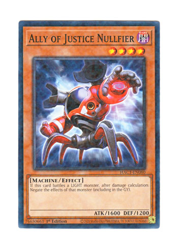 画像1: 英語版 HAC1-EN080 Ally of Justice Nullfier A・O・J ブラインド・サッカー (ノーマル・パラレル) 1st Edition
