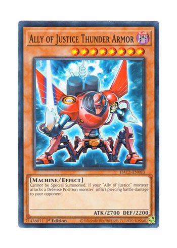 画像1: 英語版 HAC1-EN083 Ally of Justice Thunder Armor A・O・J サンダー・アーマー (ノーマル) 1st Edition