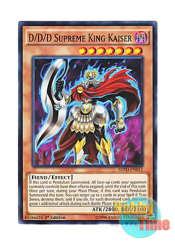 画像1: 英語版 SDPD-EN013 D/D/D Supreme King Kaiser DDD制覇王カイゼル (ノーマル) 1st Edition