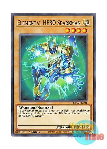 画像1: 英語版 STAS-EN001 Elemental HERO Sparkman E・HERO スパークマン (ノーマル) 1st Edition