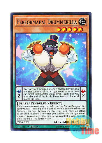 画像1: 英語版 YS16-EN011 Performapal Drummerilla EMドラミング・コング (ノーマル) 1st Edition