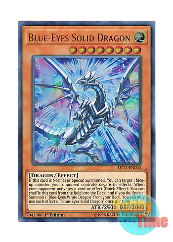 画像1: 英語版 LED3-EN002 Blue-Eyes Solid Dragon ブルーアイズ・ソリッド・ドラゴン (ウルトラレア) 1st Edition