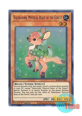 画像1: 英語版 BLAR-EN068 Valerifawn, Mystical Beast of the Forest 森の聖獣 ヴァレリフォーン (ウルトラレア) 1st Edition