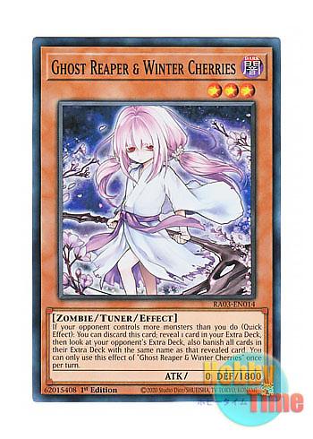 画像1: 英語版 RA03-EN014 Ghost Reaper & Winter Cherries【Alternate Art】 浮幽さくら【イラスト違い】 (スーパーレア) 1st Edition