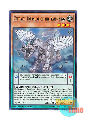 画像1: 英語版 PEVO-EN046 Zefraxi, Treasure of the Yang Zing 宝竜星－セフィラフウシ (スーパーレア) 1st Edition