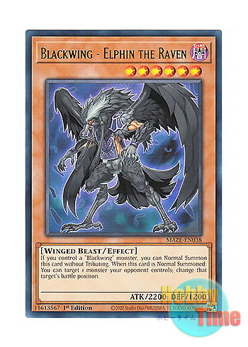 画像1: 英語版 MAZE-EN038 Blackwing - Elphin the Raven BF－漆黒のエルフェン (レア) 1st Edition