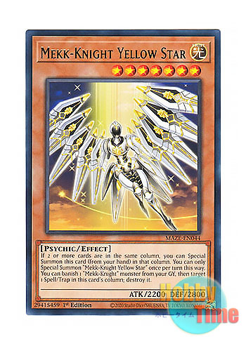 画像1: 英語版 MAZE-EN044 Mekk-Knight Yellow Star 黄華の機界騎士 (レア) 1st Edition