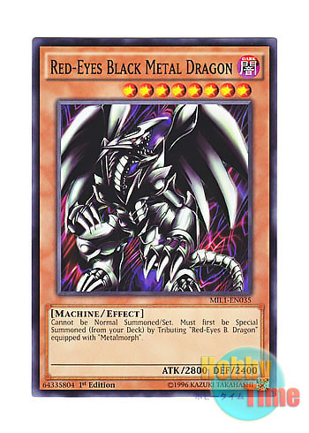 画像1: 英語版 MIL1-EN035 Red-Eyes Black Metal Dragon レッドアイズ・ブラックメタルドラゴン (ノーマル) 1st Edition