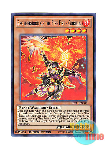 画像1: 英語版 CT11-EN003 Brotherhood of the Fire Fist - Gorilla 勇炎星－エンショウ (スーパーレア) Limited Edition