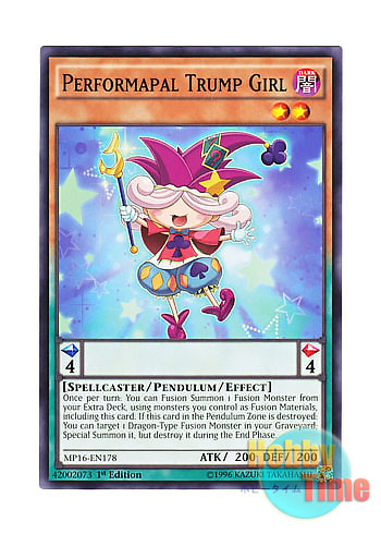 画像1: 英語版 MP16-EN178 Performapal Trump Girl EMトランプ・ガール (ノーマル) 1st Edition