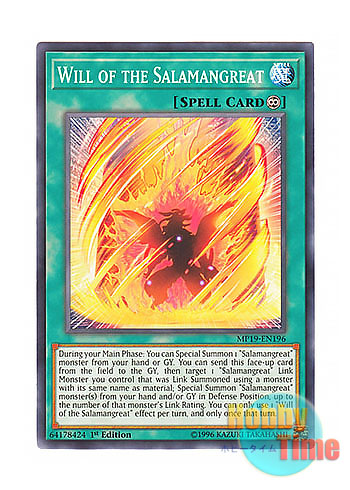 画像1: 英語版 MP19-EN196 Will of the Salamangreat 転生炎獣の意志 (ノーマル) 1st Edition